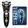 Afeitadora eléctrica para hombres – MAX-T Recargable con cable y sin cable, afeitadora giratoria 3D para hombres con recortador de patillas desplegable, uso en húmedo y seco, resistente al agua IPX7