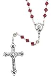 Catholic Prayer Rosary made with Austrian Crystal or Glass - Includes Rosary Pouch, How to Pray the