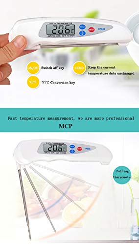 Image of MCP Folding Kitchen Thermometer Quick Read Food Meat Barbecue Bbq Cake Temperature