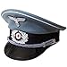 World War II German Army Elite Infantry Officer Wool hat Sun hat Field hat Movie Props Party Props (US, Numeric, 7, Gray-Blue Brim)