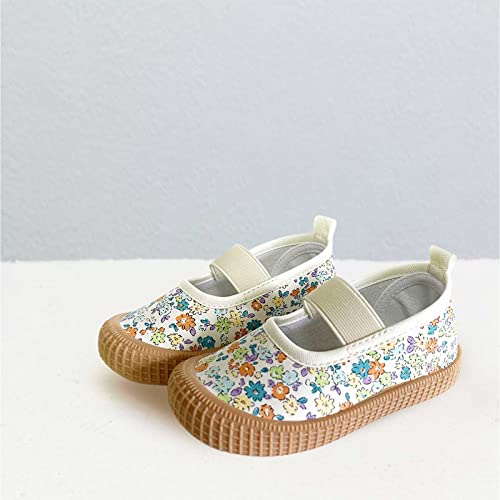 Toddler Baby Boy Girl Shoes Flat Shoes Bao Head One Foot Off Girl Canvas Shoes Baby Soft Sole Sock Shoes for Baby Girl (Khaki, 1 Big Kids)2