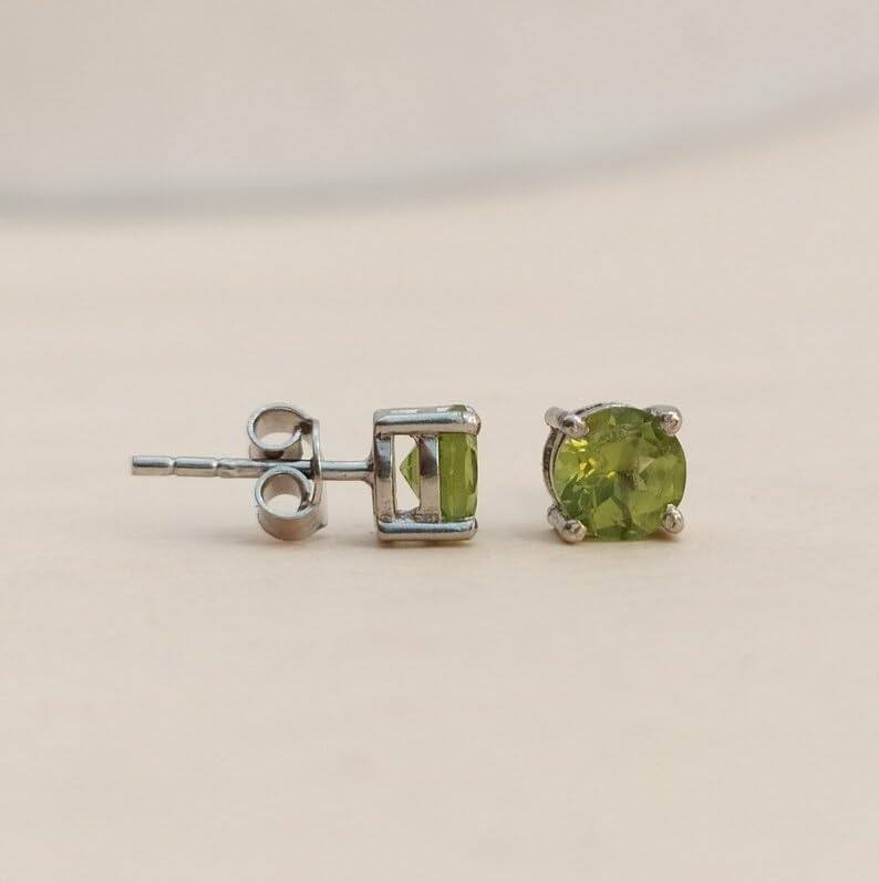 Boucles d'oreilles en péridot naturel argent 925 pour femme LKSTD_0166 - 2