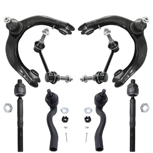 Image of Detroit Axle - 8pc Front End Control Arms Kit for 11-15 Jeep Grand Cherokee Dodge Durango, 2 Upper Control Arms + Ball Joint 4 Tie Rod Ends 2 Sway Bars 2011 2012 2013 2014 2015 Replacement