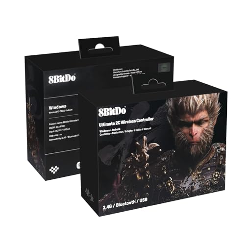 Image of AKNES 8Bitdo Ultimate 2C Wireless 2.4G Controller for Windows PC and Android, Gamepad with Hall Effect Joysticks and Hall Triggers, 1000Hz Polling Rate, Remappable L4 /R4 Bumpers - Black Myth: Wukong