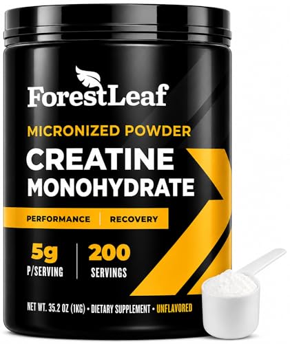 ForestLeaf Micronized Creatine Monohydrate Powder — 200 servings, 5g unflavored
