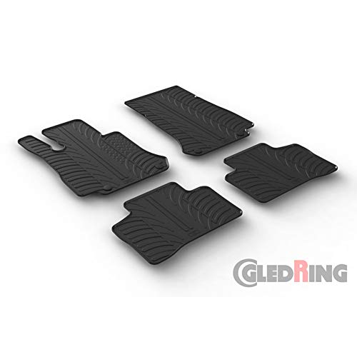 Alfombrillas de Goma Compatible con Mercedes GLC X253 9/2015- (Perfil T 4-Partes + Clips de Montaje)