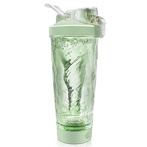 Electric Shaker Bottle Electric Blender Bottles Shaker Bottles for protein mixes, Rechargeable Protein Shaker bottle for Protein Shakes protein powder, BAP Free, 24Oz Portable for Gym Green