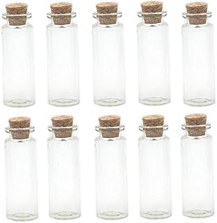 10 Pack Small Glass Bottles (4 Milliliter - 15MM x 35MM) | Miniature Bottles | Potion Bottles | Glass Vials | Mini Glass Bottles With Corks