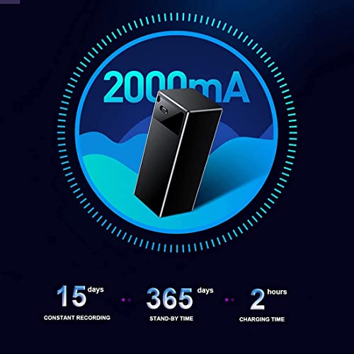 Image of DDLC Voice Recorder 365 Days Standby, 16 Days Recording Time Long Battery Life Audio Playback Voice Activated Noise Cancellation Tape (Model V12, Inbuilt 32GB) (HIgh 32 Gb)