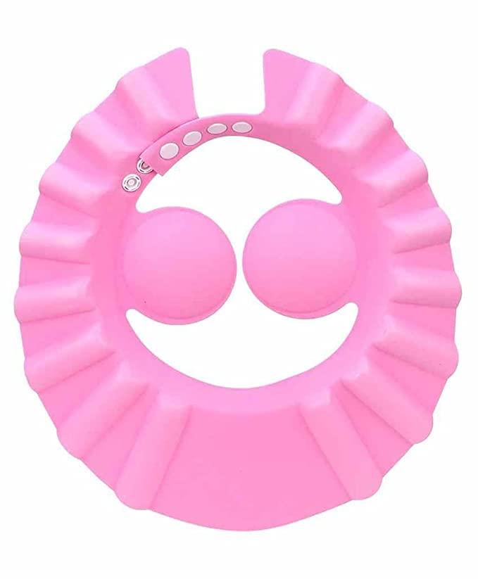 DEVCOMM Adjustable Safe Soft Bathing Baby Shower Hair Wash Cap for Children|Baby Bath Cap Shower Protection for Eyes and Ear|baby bathing cap|kids shower and bathing cap |(1 pack)