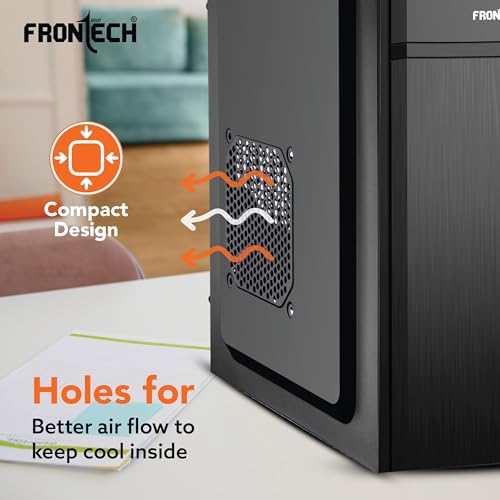 FRONTECH RIFT Silver Series Cabinet/Computer Case with HD Audio | ATX/Mini ATX Compatible | 2 Front USB - 2.0| Front Audio | Ideal for Home/Office... - Image 5