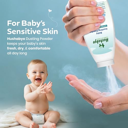 Image of Hushabye Moisturizing Baby Lotion (200ml), Head to Toe Wash (200ml) & Dusting Powder (100g) with Milk Protein | pH Balanced for All Skin Types | Newborn Care Gift Set, Combo Pack of 3