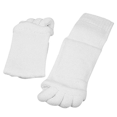 Putuio 1pair Yoga Socks Solid Color Toe Socks Toe Separator Massage Socks Comfort Toe Alignment Socks Pain Socks Foot Care Toe Eversion Correction Unisex Health Yoga Gym Massage Half Toe Socks