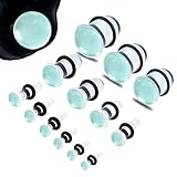 DOEARKO 18 PCS/10 PCS Glass Ear Gauge Stretching Kit Plugs Comfy Stretching Fashion Body Piercing Jewelry set 16G-00G (2g-00g 10PCS, Transparent)