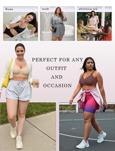 Image of OEAK Womens Wireless Jelly Bras Plus Size Support Push Up Comfortable Bra | no underwire,full coverage,for large breast,minimizer bra,seamless,tshirt bras,everyday bra