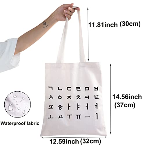 BOLSA TOTE ALFABETO HANGUL COREANO miniatura 2