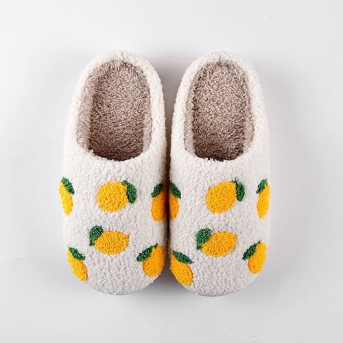 Image of Women's Men's Strawberry Slippers Cute Fruit Home Slippers Winter Fuzzy Memory Foam Fluffy Warm House Shoes