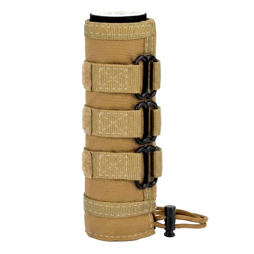 [2026 Upgraded] Suppressor Cover (5/6/7 inch) with Burnproof Sleeve 2200 Heat Resistant Suppressor Wrap with Flame Retardant Carbon Fiber Fabric Provide Extreme Heat Protection & Non-Slip Design