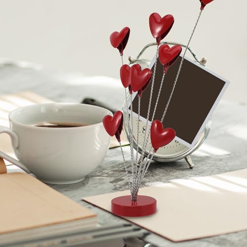Porte-photos en acier inoxydable cœur à branches pour bureau