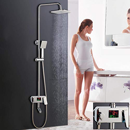 Ensemble de douche à pluie 8 pouces mural et mitigeur laiton de bain
