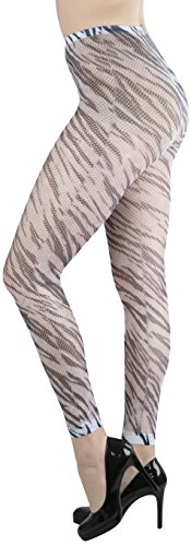 Image of ToBeInStyle Women's Footless Opaque Animal Zebra Tiger Tights Hosiery