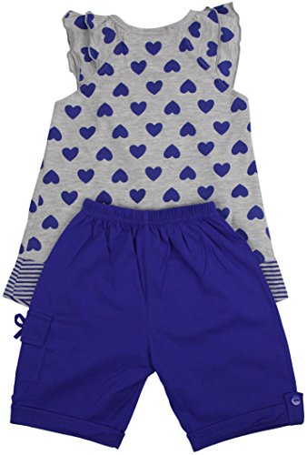 Image of ToBeInStyle Girl's Two Piece Summer Set Cute Tee Top and Matching Shorts Adorable Outfit