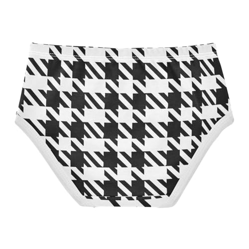 Girls Underwear Toddler 2t Cotton Girl Panties Cute Durable Undies Kids Briefs Black White Houndstooth2