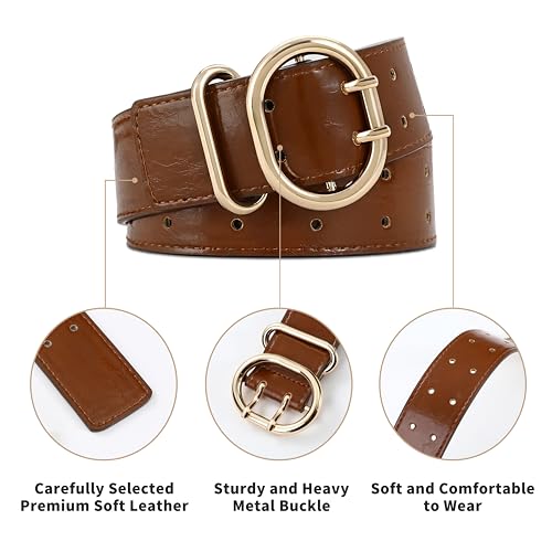 Wide Belts for Women Leather Wide Belts Fashion Thick Black Belt With Gold Buckle Belt for Dresses4