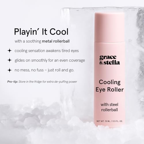 grace & stella Under Eye Brightener with Cooling Metal Rollerball - Ceramide & Caffeine Eye Cream for Puffy Eyes - Travel Size Toiletries - Vegan Skincare (15ml / 0.51floz) - Image 4