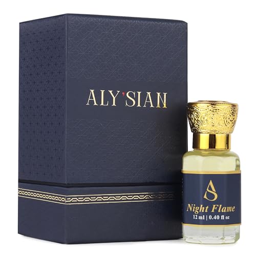 Image of ALY'SIAN Luxury Attar for Men & Women 12 ML Night Flame Premium Non Alcoholic Roll On Perfume Oils Arabic French Blend Assorted Long Lasting Fragrance Collection Unisex Perfume Gift Hamper (NIGHT FLAME 12 (ML))