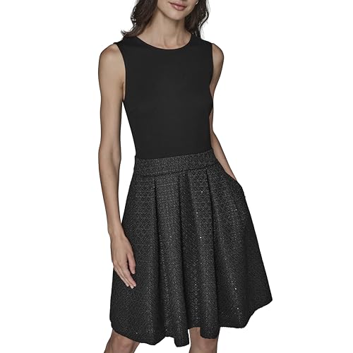 Image of Karl Lagerfeld Women's Novelty Tweed Career Midi Dress