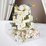 Efavormart 14'x14' | Clear Acrylic Cake Box Stand, Transparent Display Box Pedestal Riser with Hollow Bottom