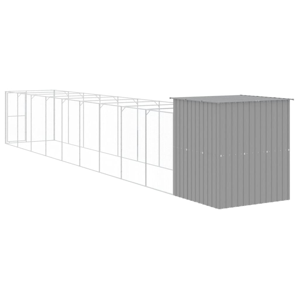 Homgoday Casetta Cani Corsa Grigio Chiaro 165x1067x181cm Aiaio Zincato, Gabbia Cane Gabbia per Cani da Interno Kennel per Cani Gabbie per Cani Recinto per Cani da Esterno