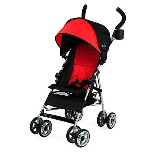 Kolcraft Cloud Lightweight Umbrella Stroller with Large Sun Canopy, Scarlet Red