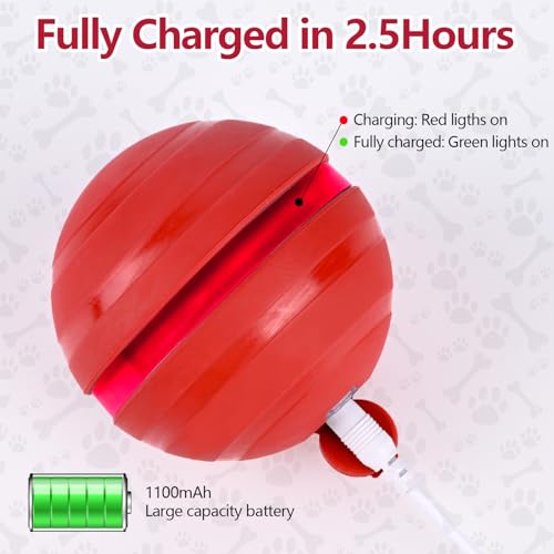 Diealles Shine Interaktives Hundespielzeug, Hundespielzeug Ball Mit 2 Modi, Spielzeug Für Hunde Gegen Langeweile, Hundeball Elektrisch USB Aufladbar, Selbstrollender Ball Für Kleine Hunde