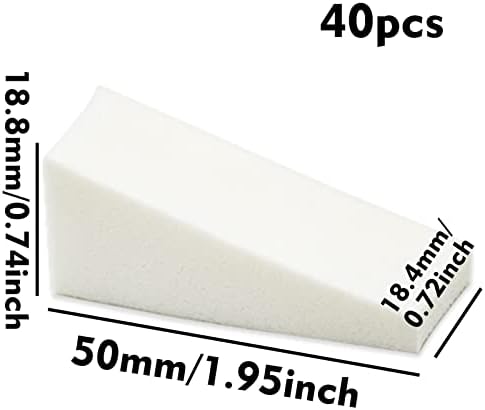 40pcs Nail Art Sponges, Triangle Make Up Sponges Cosmetic Sponge Wedges, Triangle Shape Makeup Foundation Beauty Tool