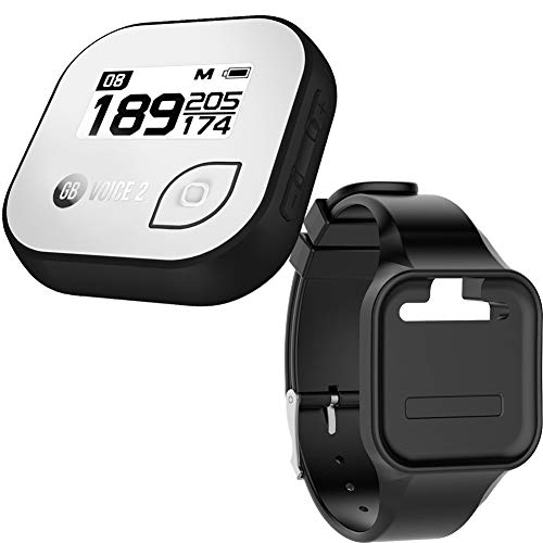 Golf Buddy Bundle Voice 2 Golfbuddy Voice2 Easy-to-Use Talking GPS (White/Black) + Silicon Wristband (Black)