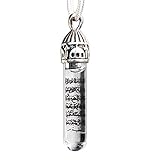 Sterling Silver Mosque Capped Clear Zamzam Water Ayatul-kursi Vial Pendant for Necklace - Muslim...