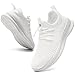 EGMPDA Boy Shoes Athletic Girls Kids Walking Shoes Running Sneakers Tennis Slip On Non Slip Lightweight Breathable Soft Fashion(Toddler/Little Kid/Big Kid) White Size 12