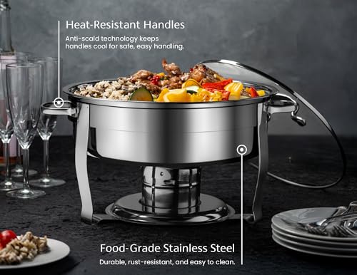 image for Chafing Dish for Buffet Set, by Kook, Catering Food Warmers, Round Dis