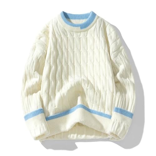 Men's Sweater Warm Knit Loose Knitted Sweaters Patchwork Casual Pullovers2