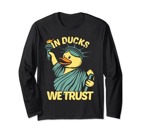 Statue of Liberty Rubber Duck New York Duckling Long Sleeve T-Shirt