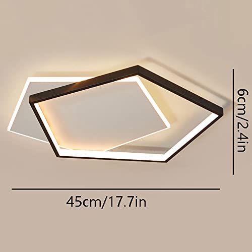 Plafonnier LED moderne noir dimmable plafonnier encastré géométrique - 7
