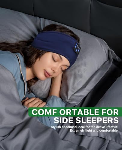 Fulext Fones de ouvido para dormir, faixa de cabeça esportiva, feminina, masculina, esportiva, com a