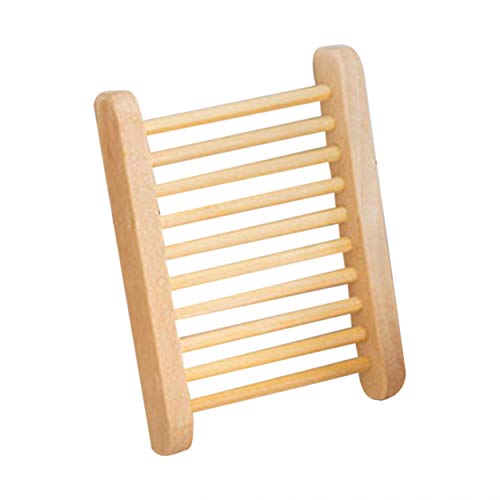 Preisvergleich Produktbild Lorenlli Natürliche hölzerne Seifenschalen Trapezseifenschalenhalter Toilettenbadezimmerzubehör Seifenkiste Haushaltsbedarf
