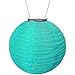 Allsop Home and Garden 31073 Soji Original 10” Round LED Outdoor Solar Lantern, Handmade with Weather-Resistant UV Treated Nylon, Stainless Steel Hardware, Auto sensor on/off, Chinese Style Globe Light, Mint (1-count)