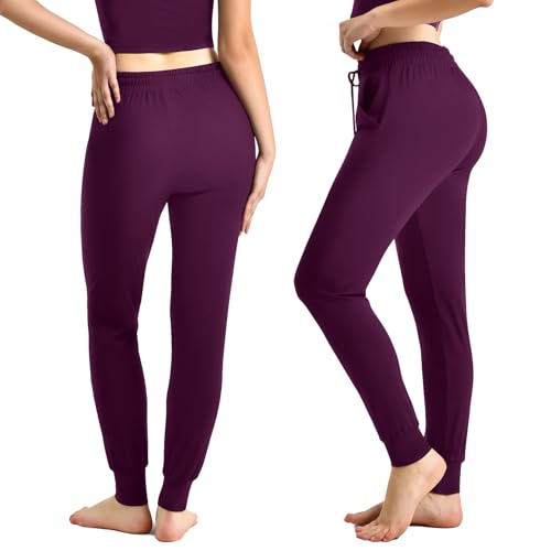 Image of CADITEX Womens Joggers with Pockets,Stretch Active Drawstring Sweatpants Women for Travel Workout Running