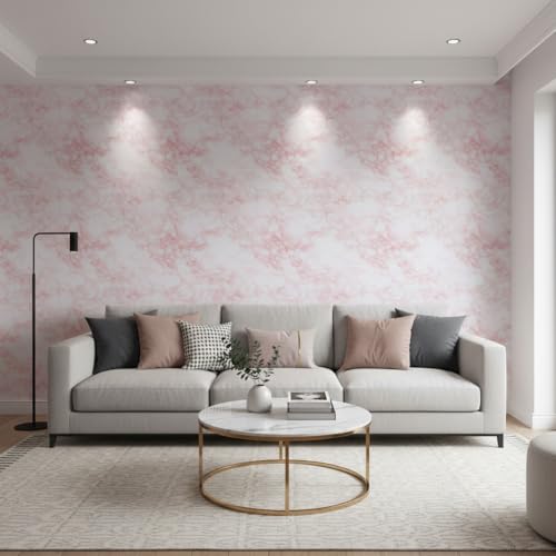 Image of VKR Premium Self Adhesive Waterproof Wallpaper Roll | Peel & Stick Removable Vinyl Sheet for Kitchen Countertops, Cabinets, Wardrobes, Tables & Furniture Makeover (Pink, Pack of 1)
