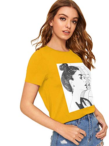 Image of Fabricorn Plain Printed Cotton Tshirt for Women