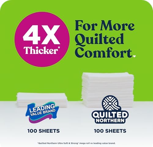 Quilted Northern Ultra Soft & Strong Toilet Paper, 18 Mega Rolls = 72 Regular Rolls, 5X Stronger*, Premium Soft Toilet Tissue